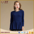 Großhandel neue Designs blau Rundhals Pullover Kaschmir Mischung Pullover in China